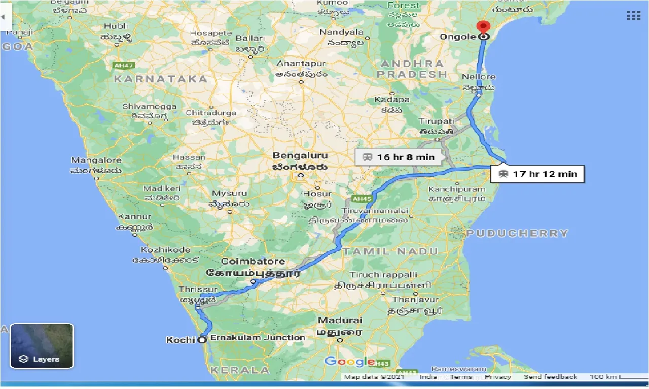 cochin-to-ongole-taxi