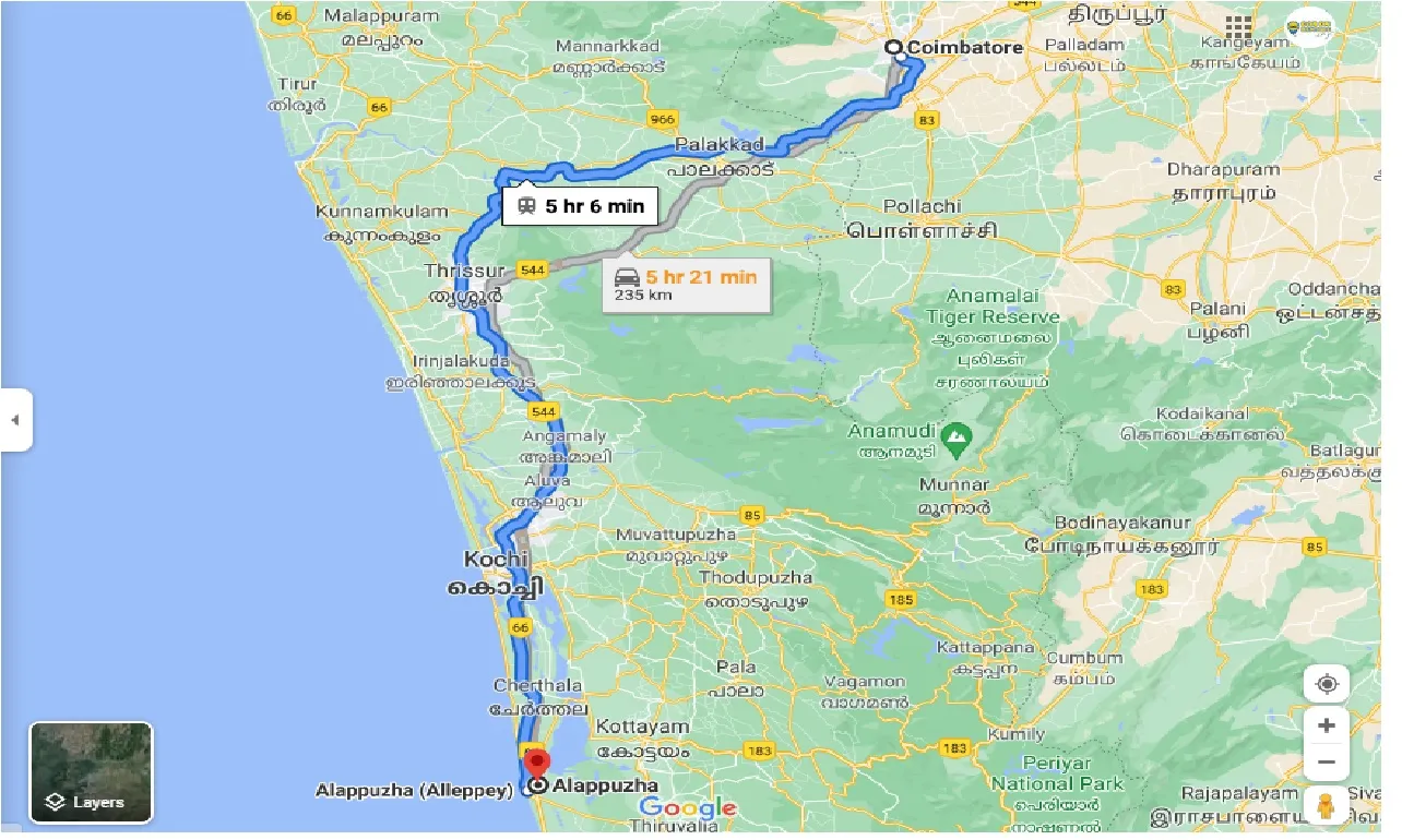coimbatore-to-alleppey-one-way