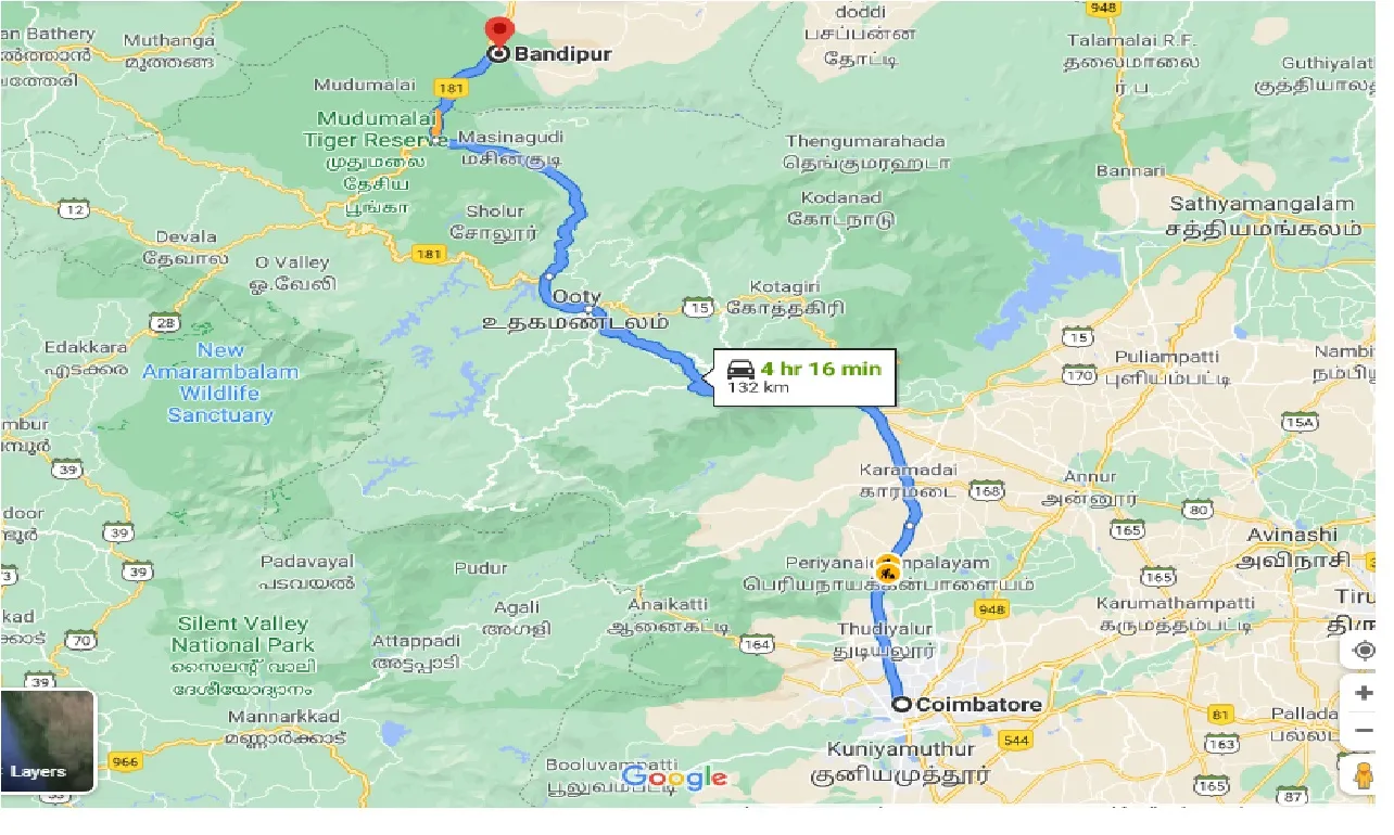 coimbatore-to-bandipur-tiger-reserve-and-national-park-one-way