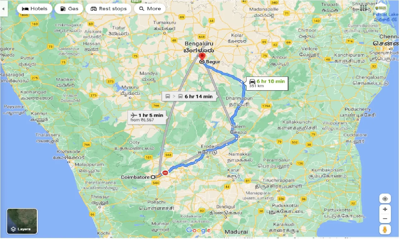 coimbatore-to-begur-one-way