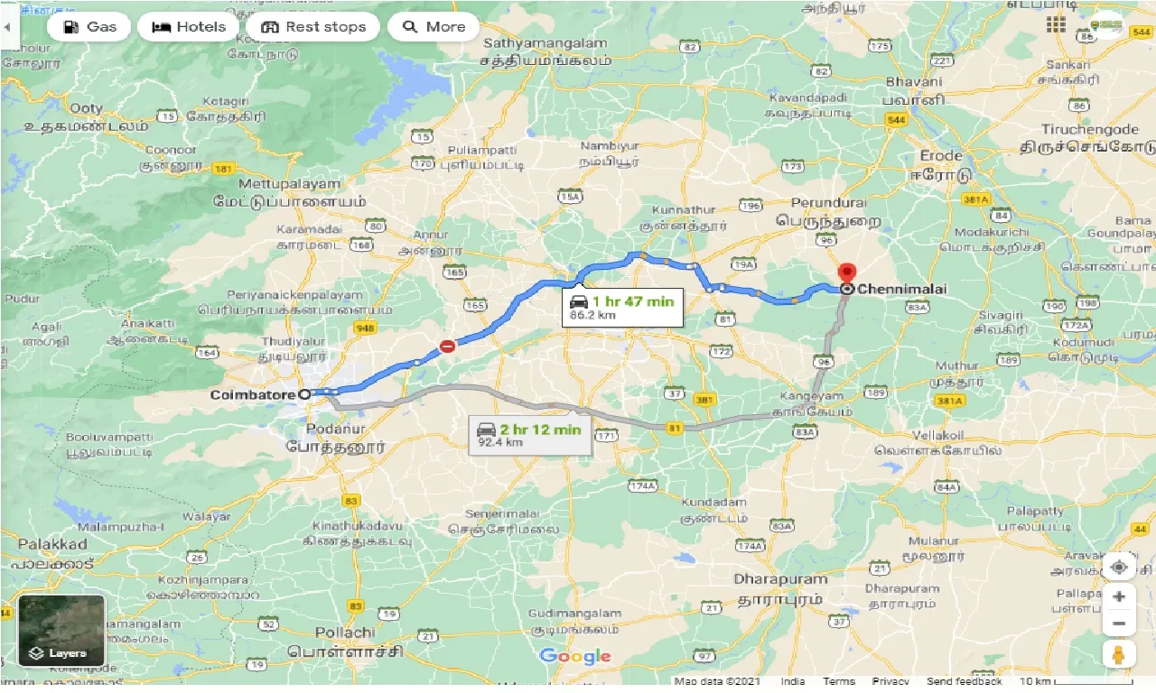 coimbatore-to-chennimalai-one-way
