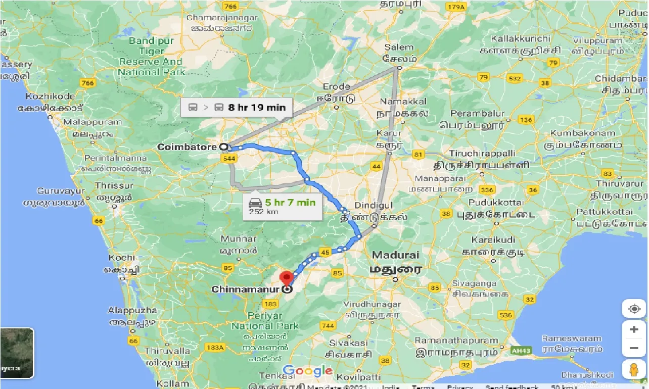 coimbatore-to-chinnamanur-taxi