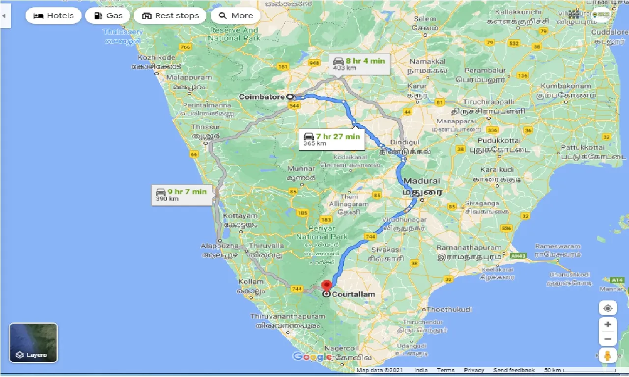 coimbatore-to-courtallam-one-way