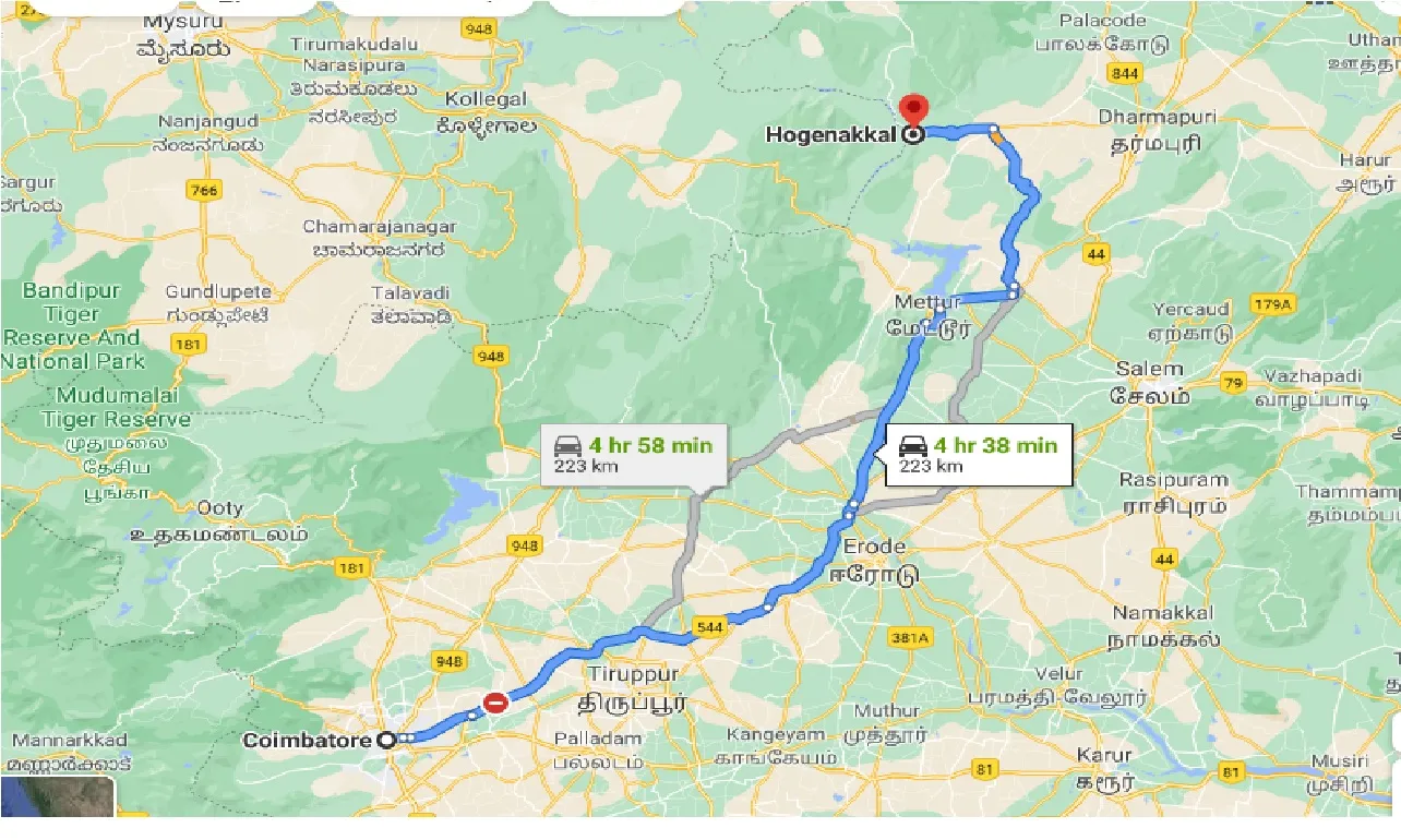 coimbatore-to-hogenakkal-one-way