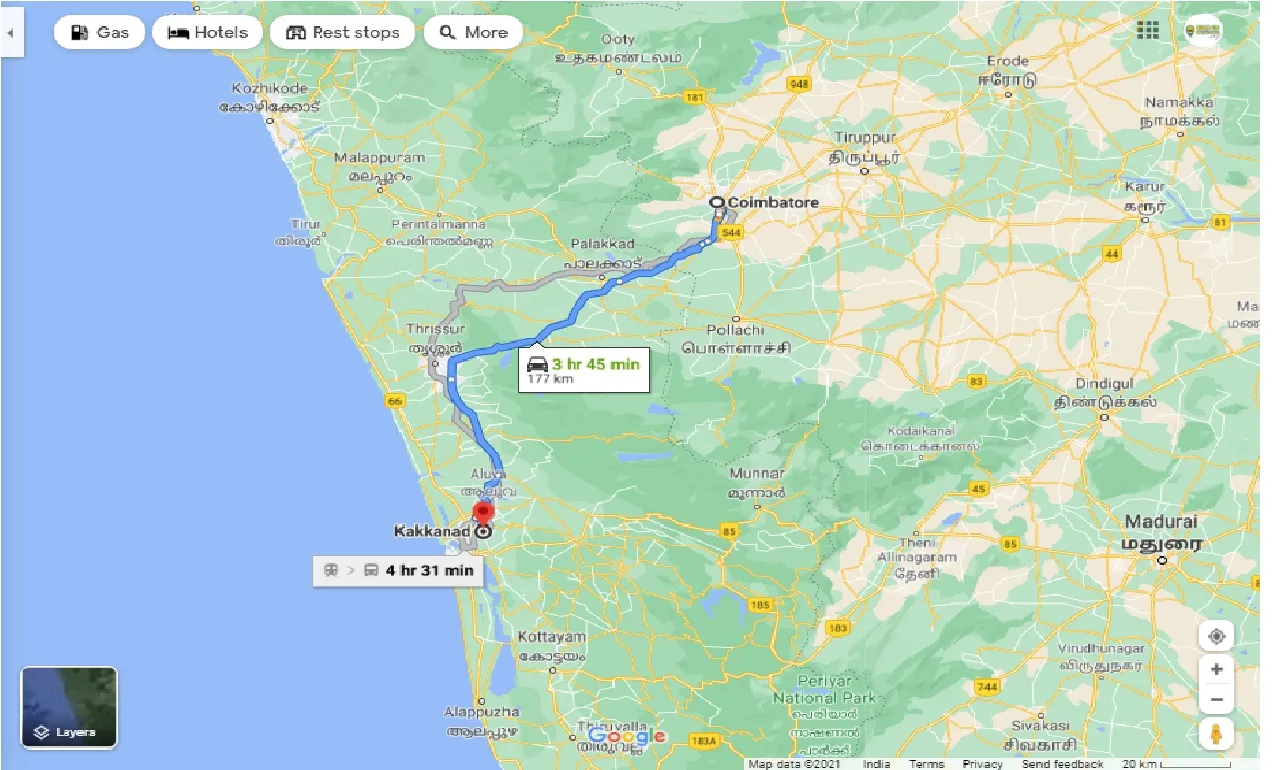 coimbatore-to-kakkanad-taxi