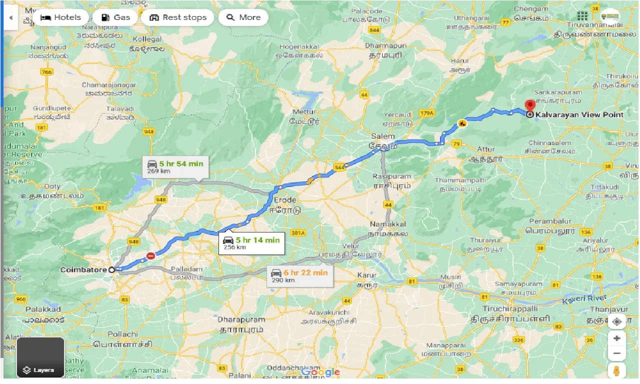 coimbatore-to-kalvarayan-one-way