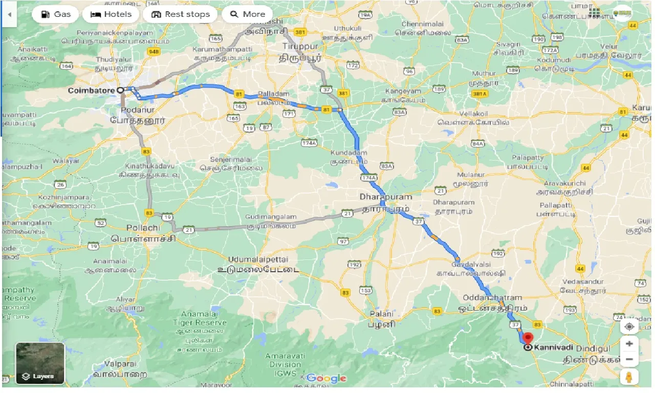 coimbatore-to-kannivadi-taxi