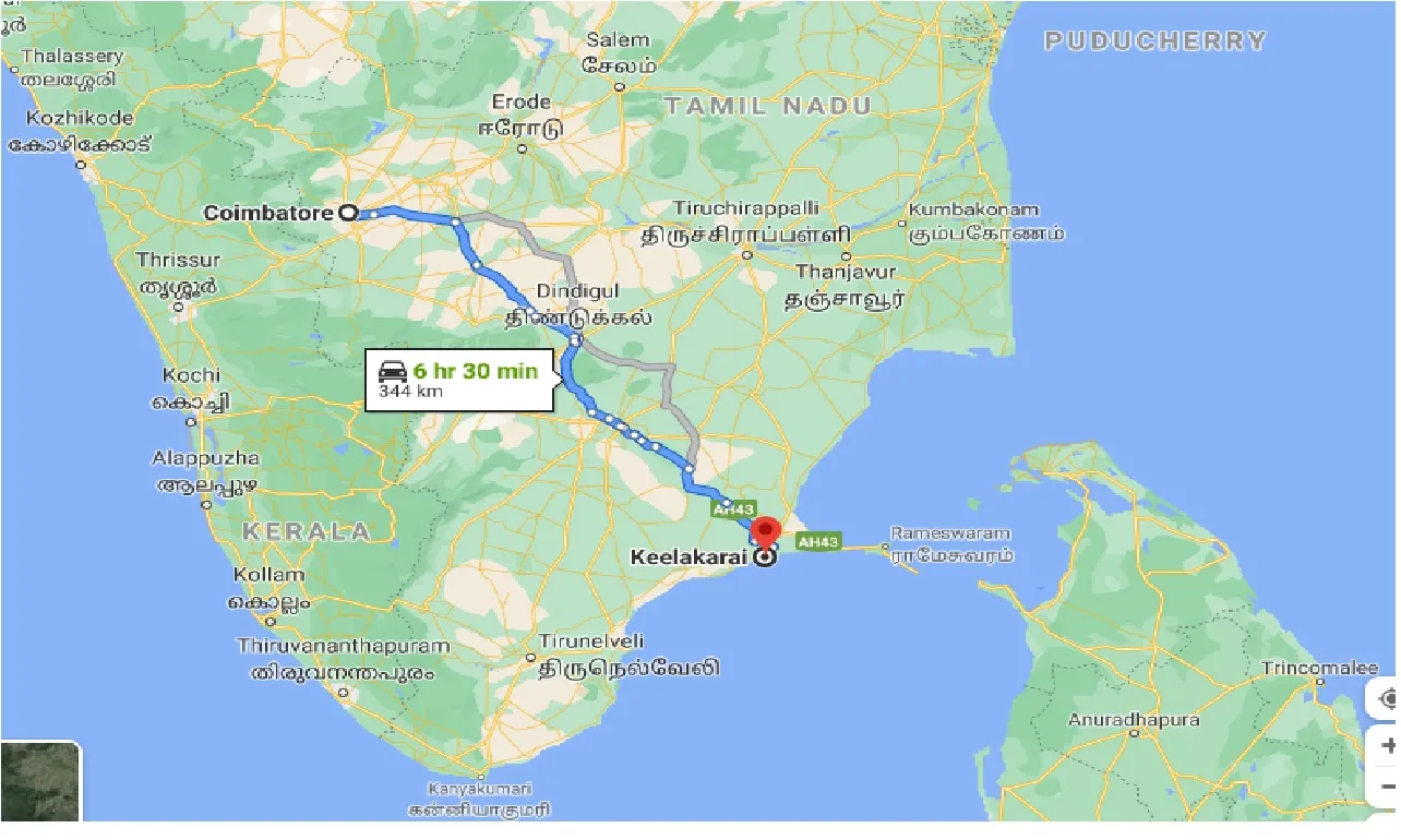 coimbatore-to-keelakarai-taxi
