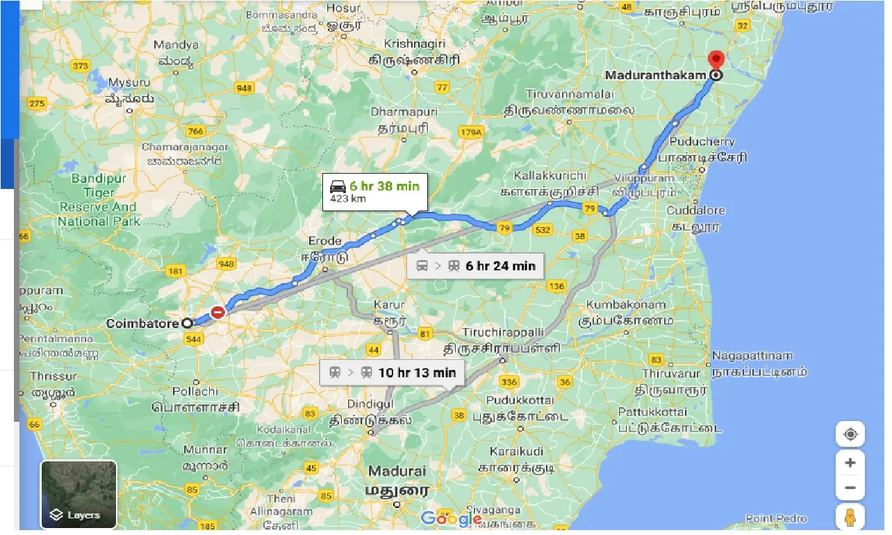 coimbatore-to-maduranthakam-taxi