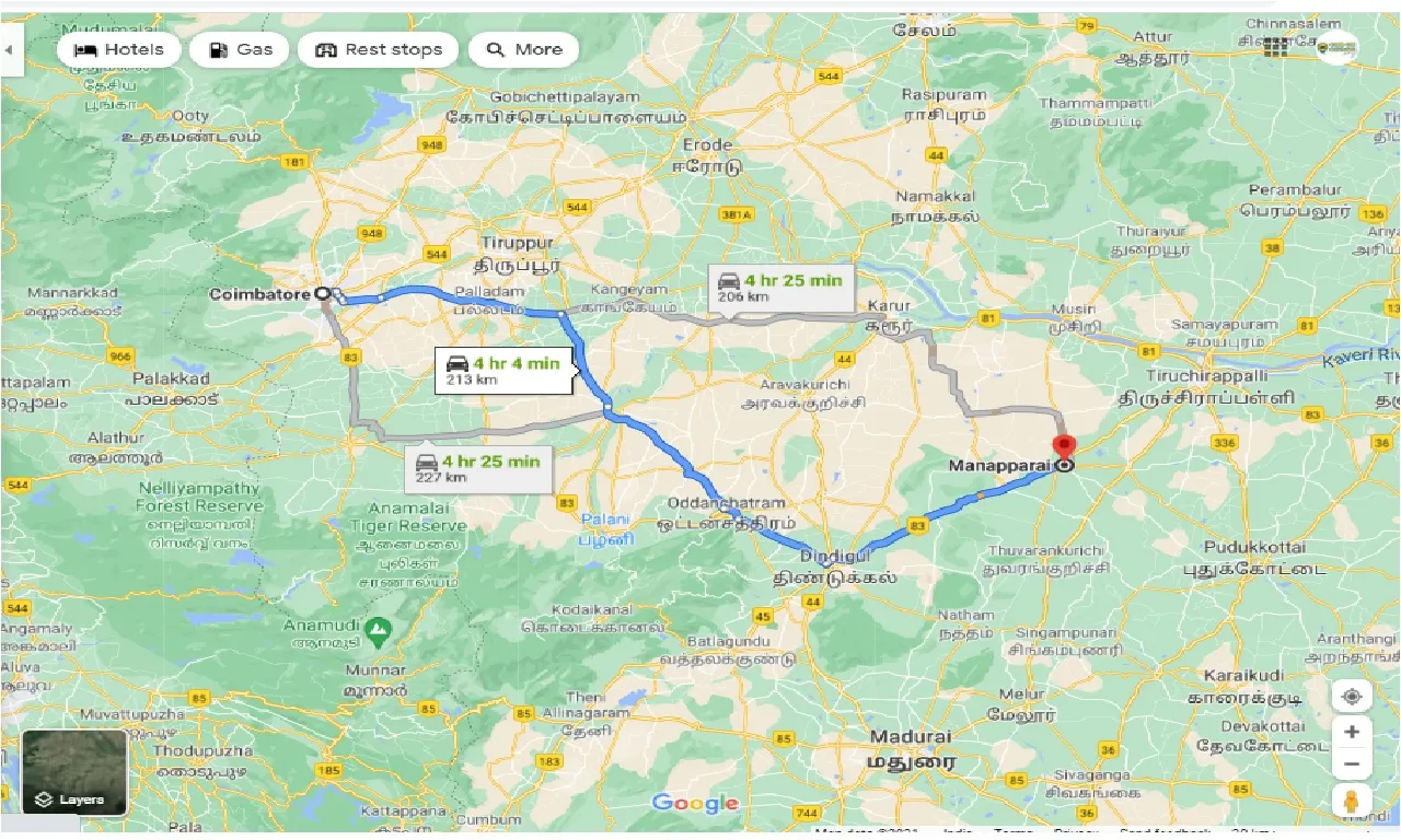 coimbatore-to-manapparai-one-way