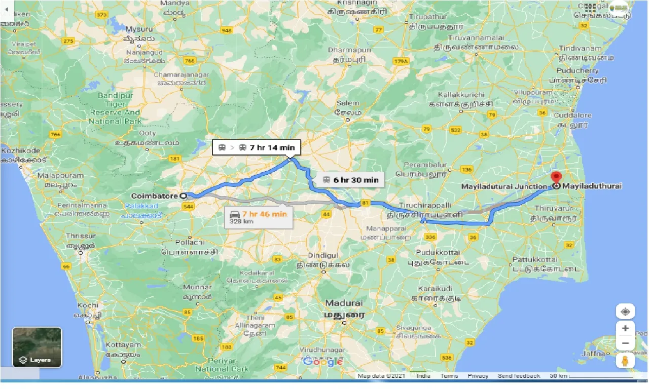 coimbatore-to-mayiladuthurai-one-way