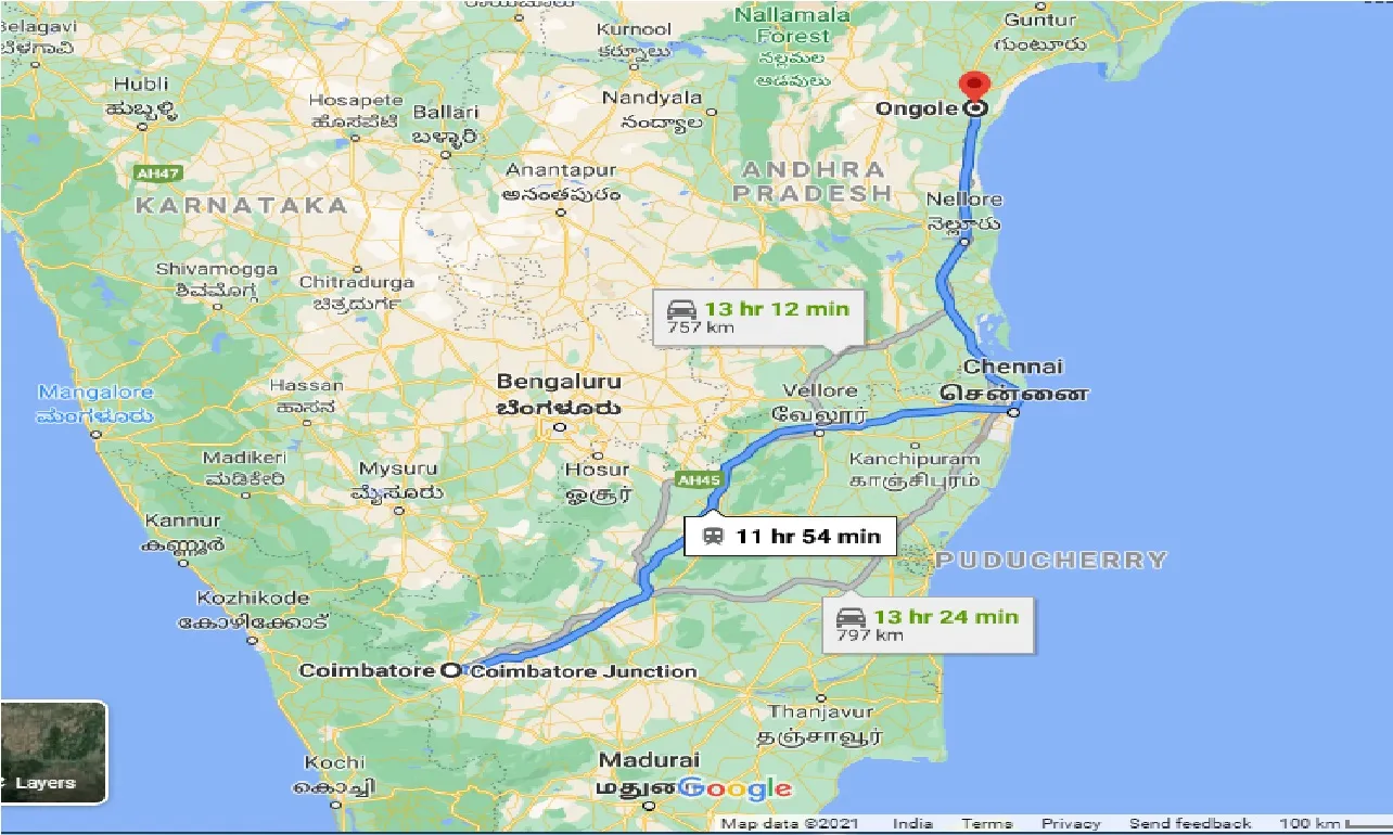 coimbatore-to-ongole-taxi