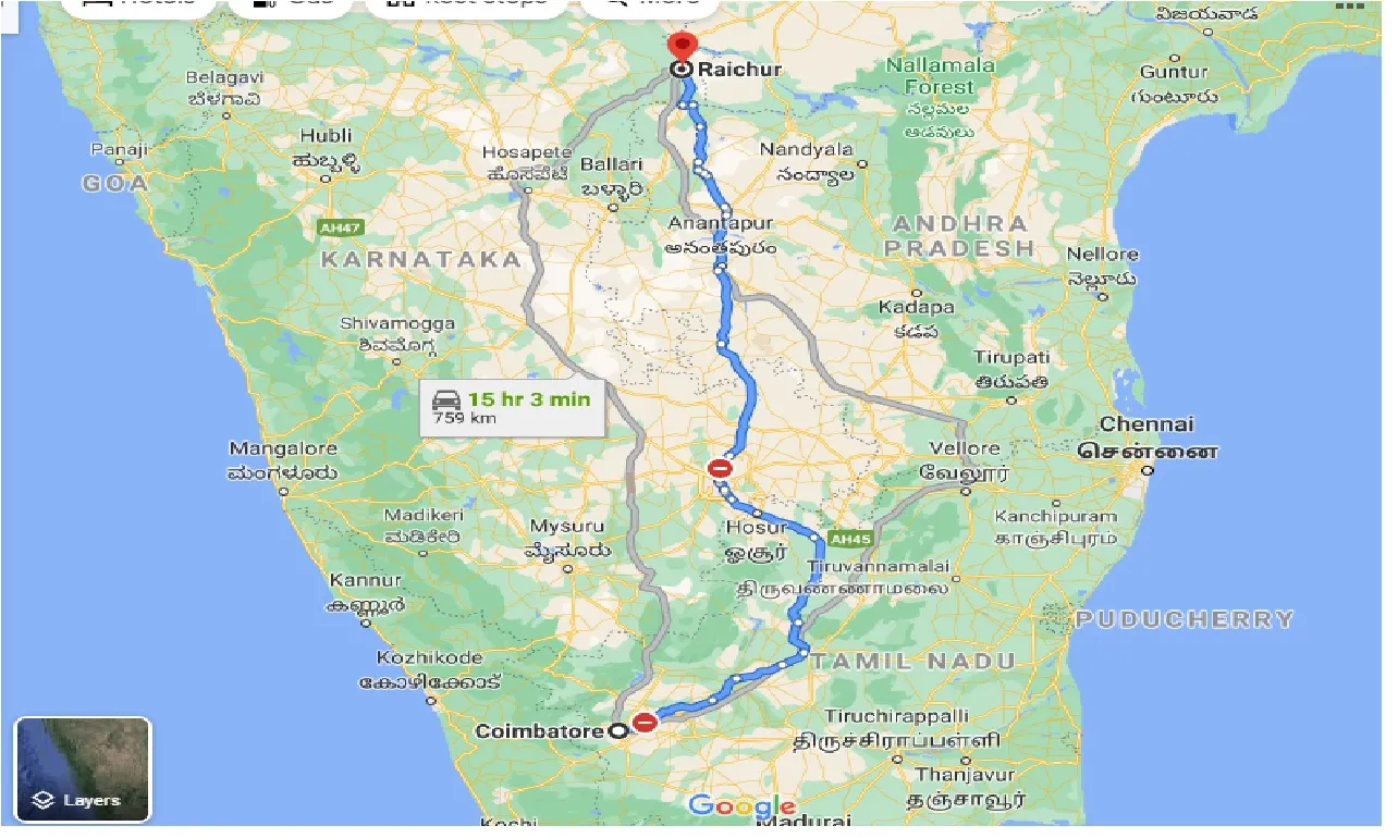 coimbatore-to-raichur-taxi