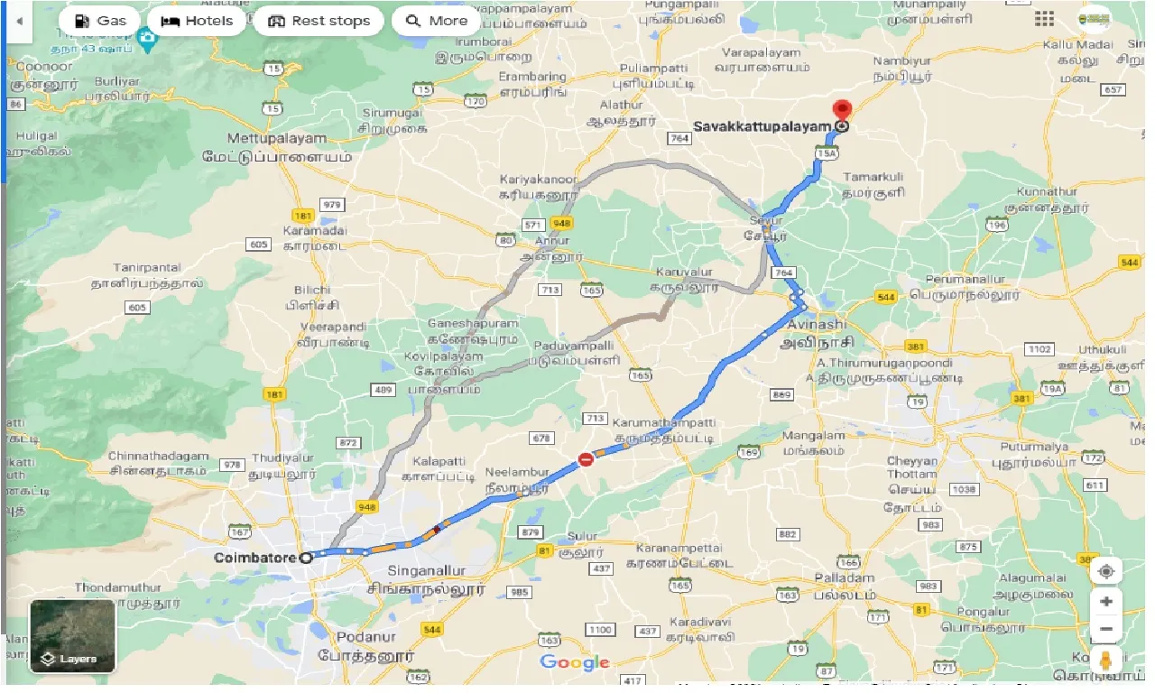 coimbatore-to-savakkattupalayam-one-way