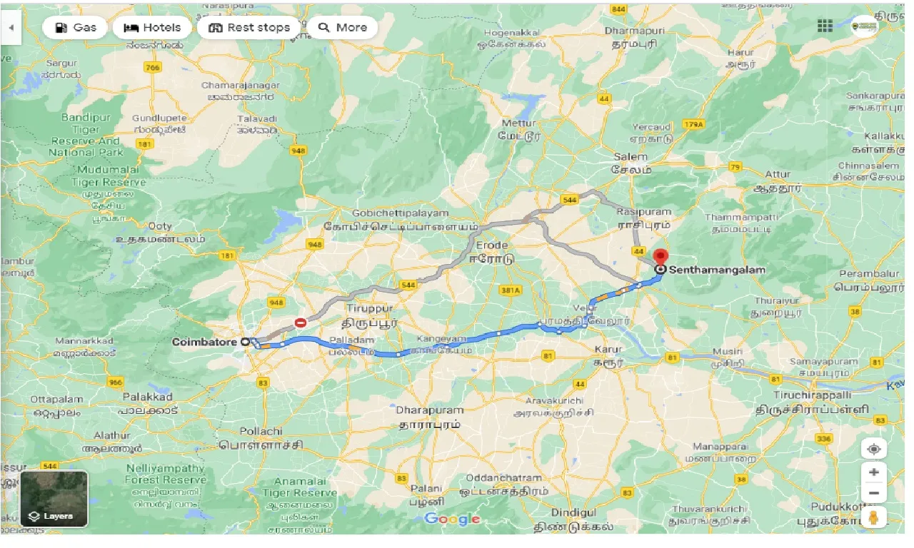 Coimbatore To Senthamangalam Taxi coimbatore-to-senthamangalam-taxi