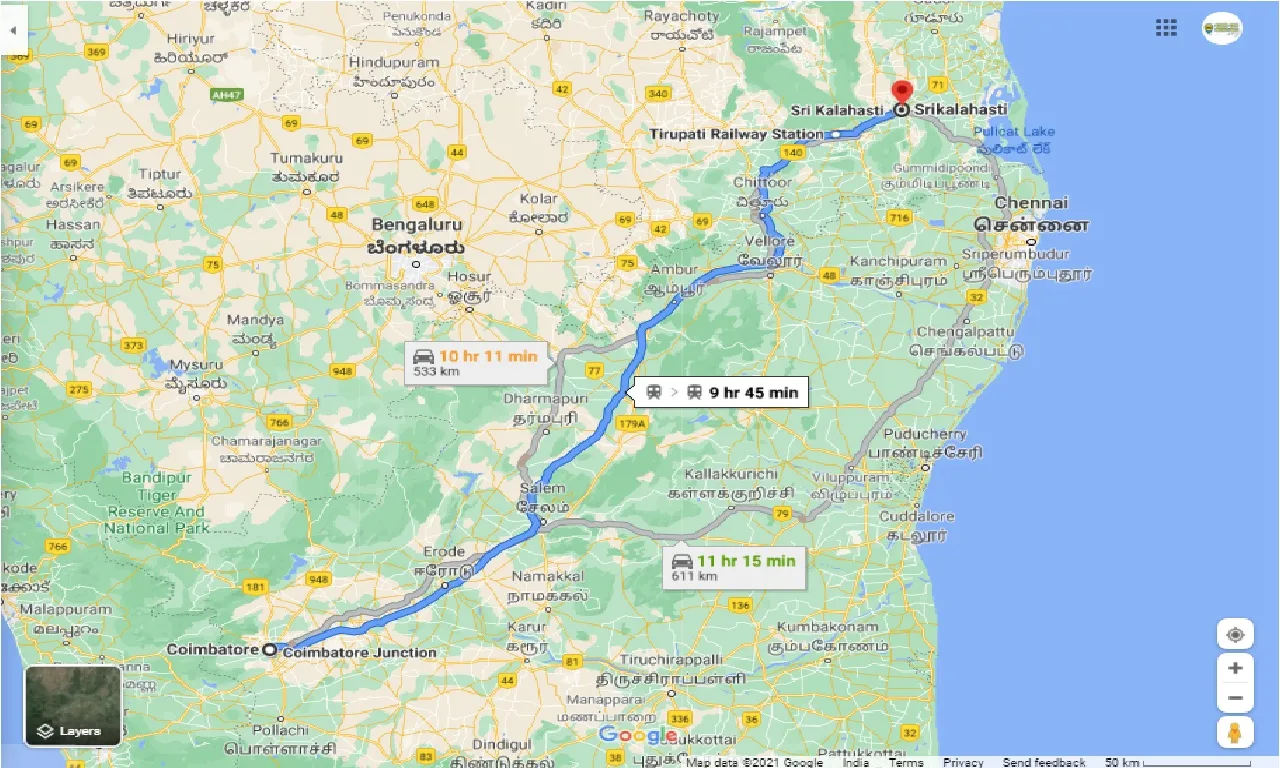 coimbatore-to-srikalahasti-taxi