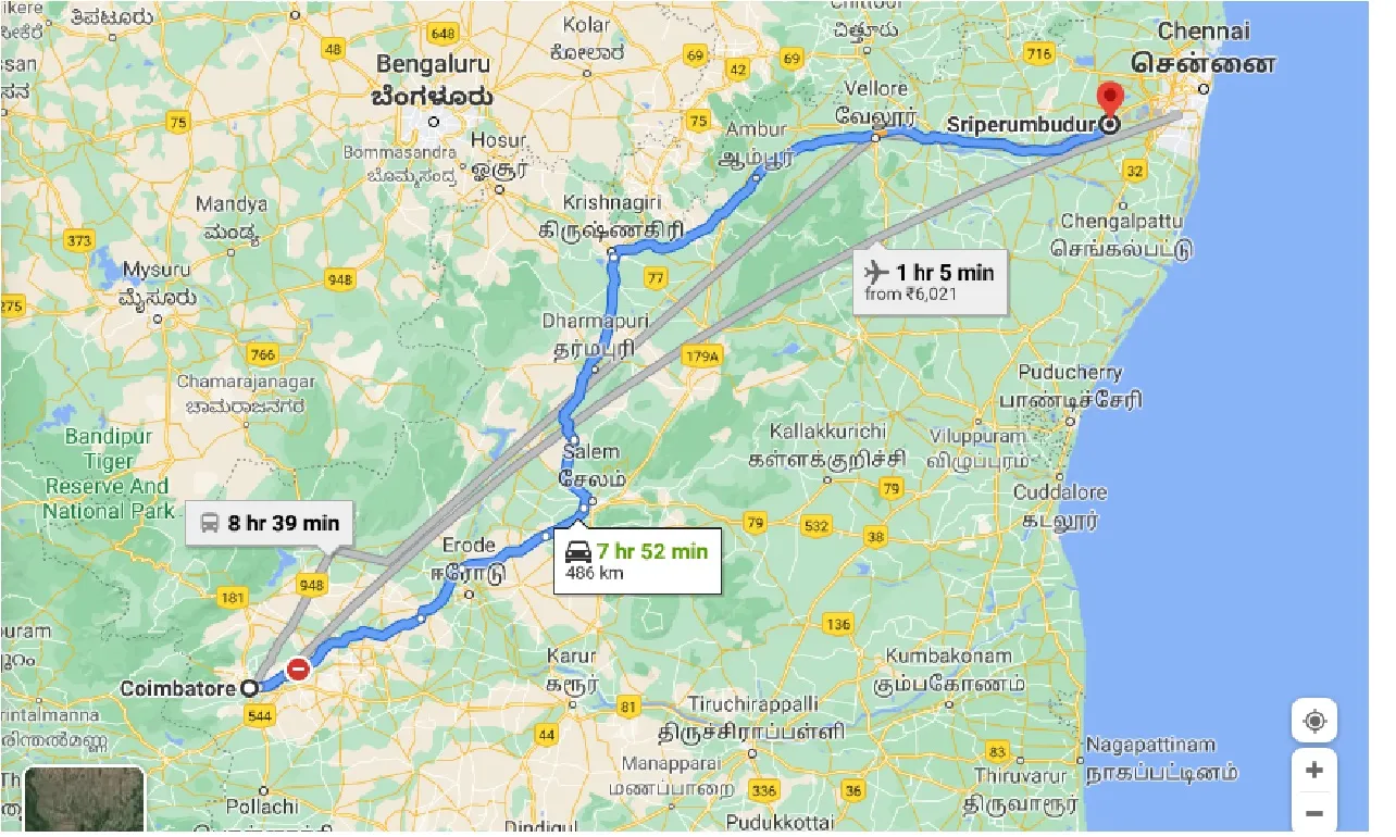 coimbatore-to-sriperumbudur-taxi