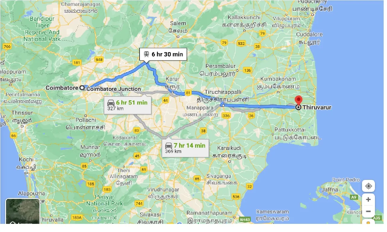 coimbatore-to-thiruvarur-taxi
