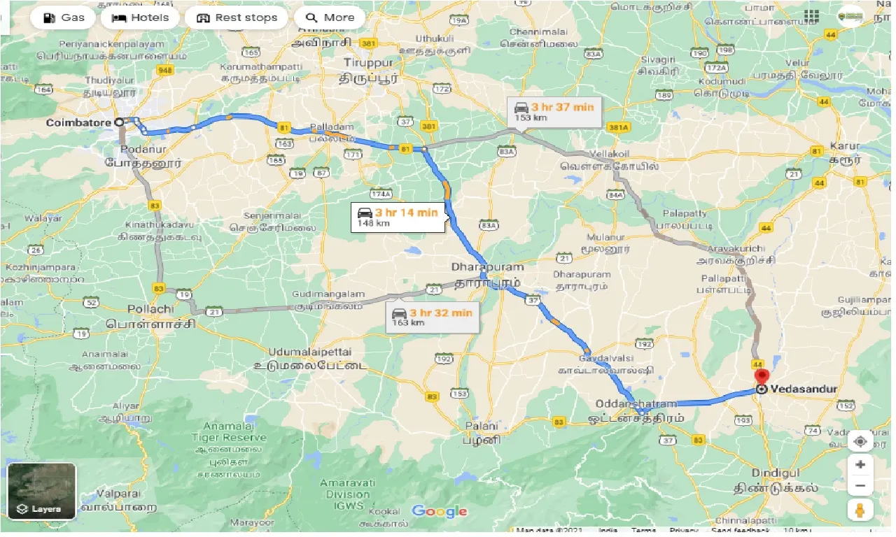 coimbatore-to-vedasandur-one-way