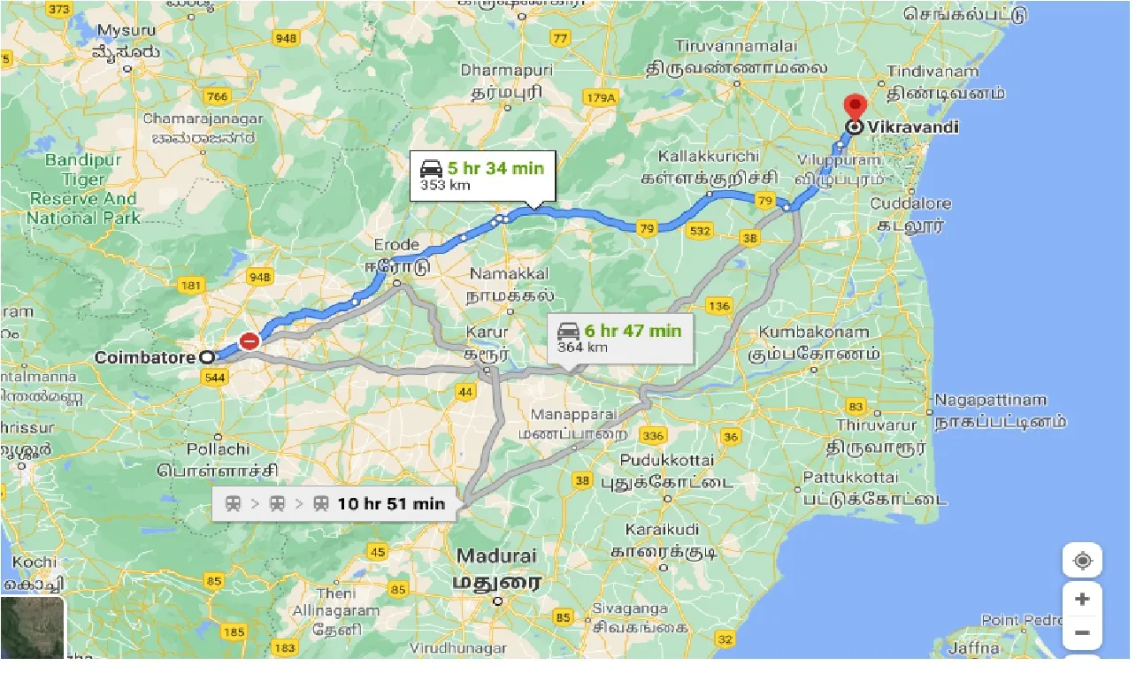 coimbatore-to-vikravandi-one-way