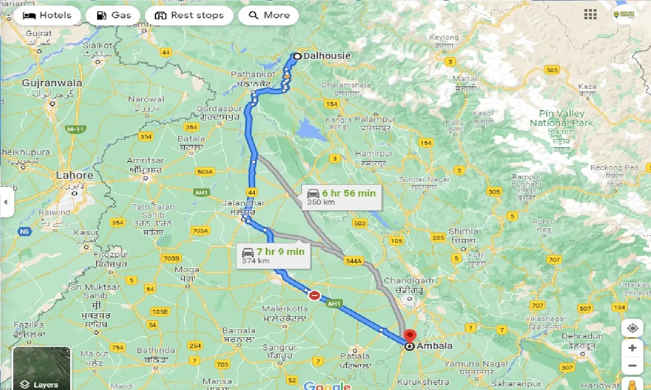 dalhousie-to-ambala-one-way