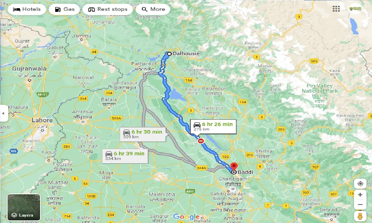dalhousie-to-baddi-one-way