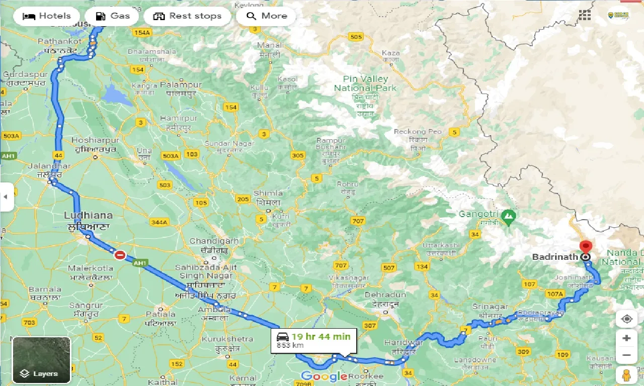 dalhousie-to-badrinath-one-way