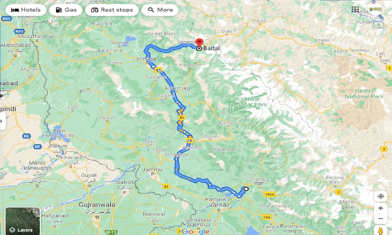 dalhousie-to-baltal-one-way