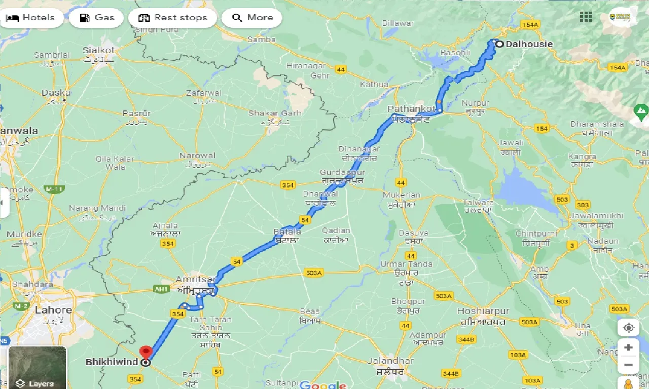 dalhousie-to-bhikhiwind-one-way