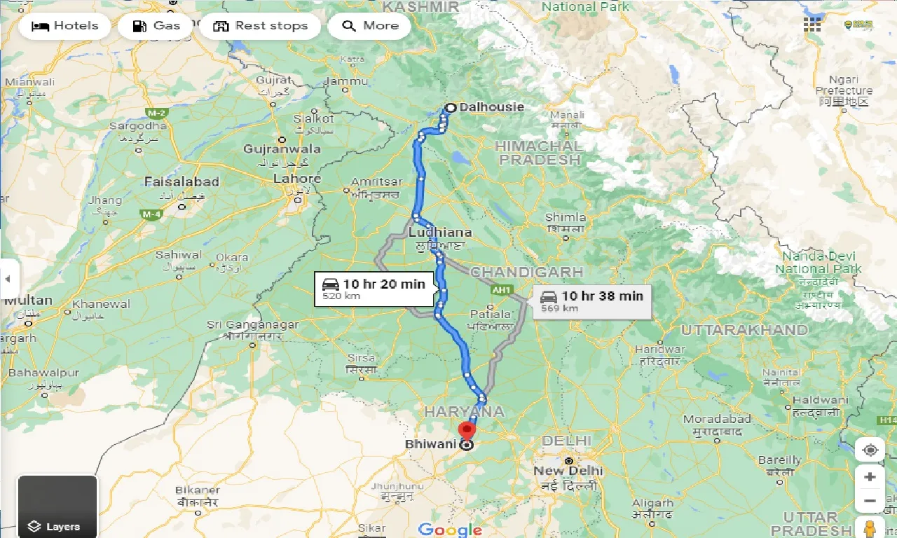 dalhousie-to-bhiwani-one-way