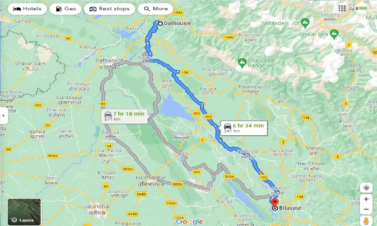 dalhousie-to-bilaspur-hp-one-way