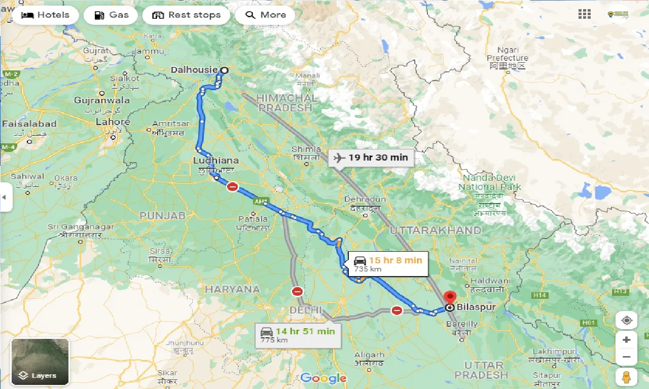 dalhousie-to-bilaspur-one-way