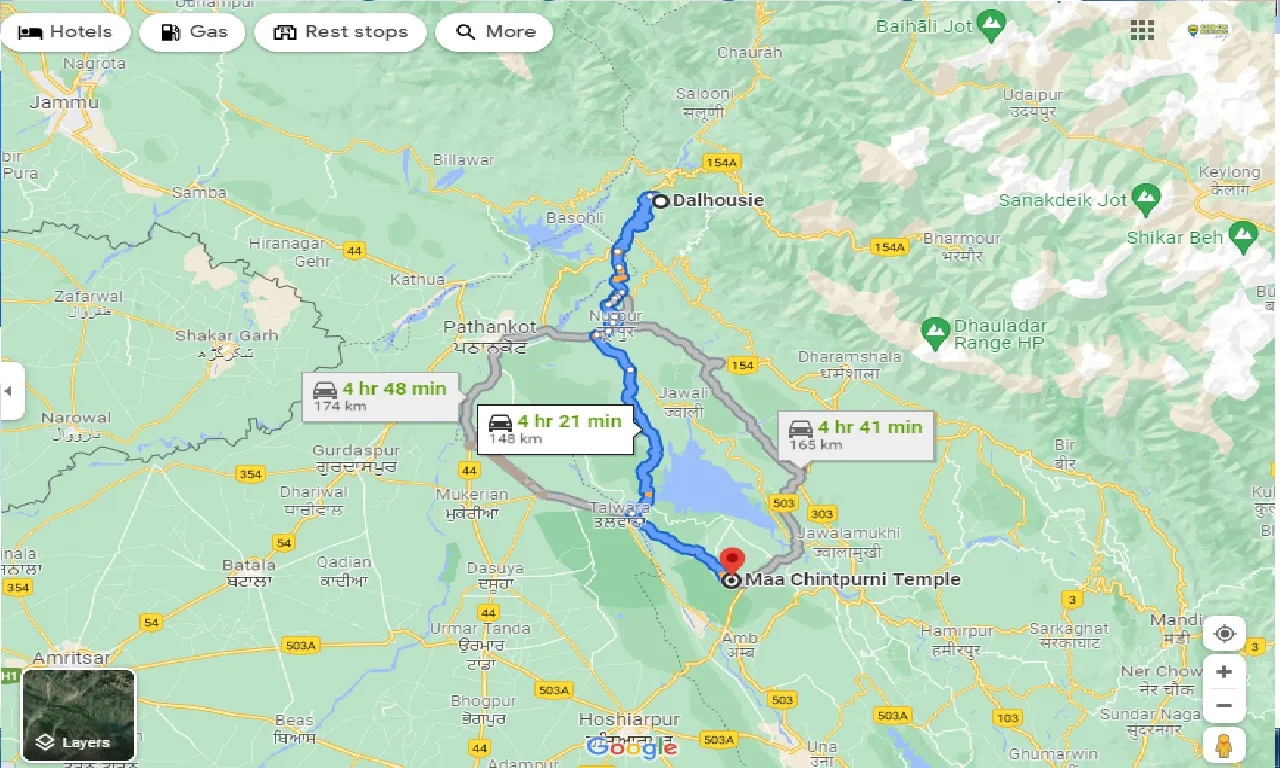dalhousie-to-chintpurni-one-way