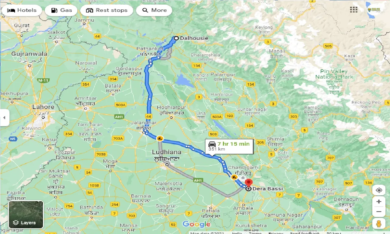 dalhousie-to-dera-bassi-one-way