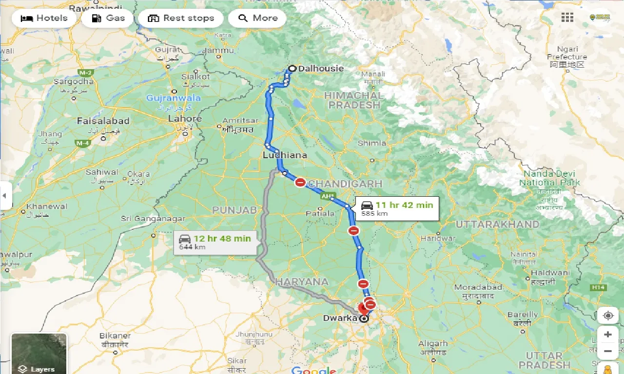 dalhousie-to-dwarka-delhi-one-way
