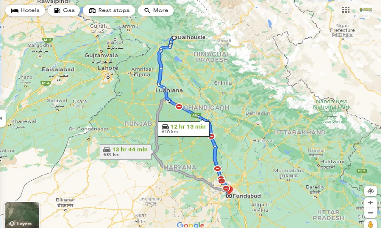 dalhousie-to-faridabad-one-way