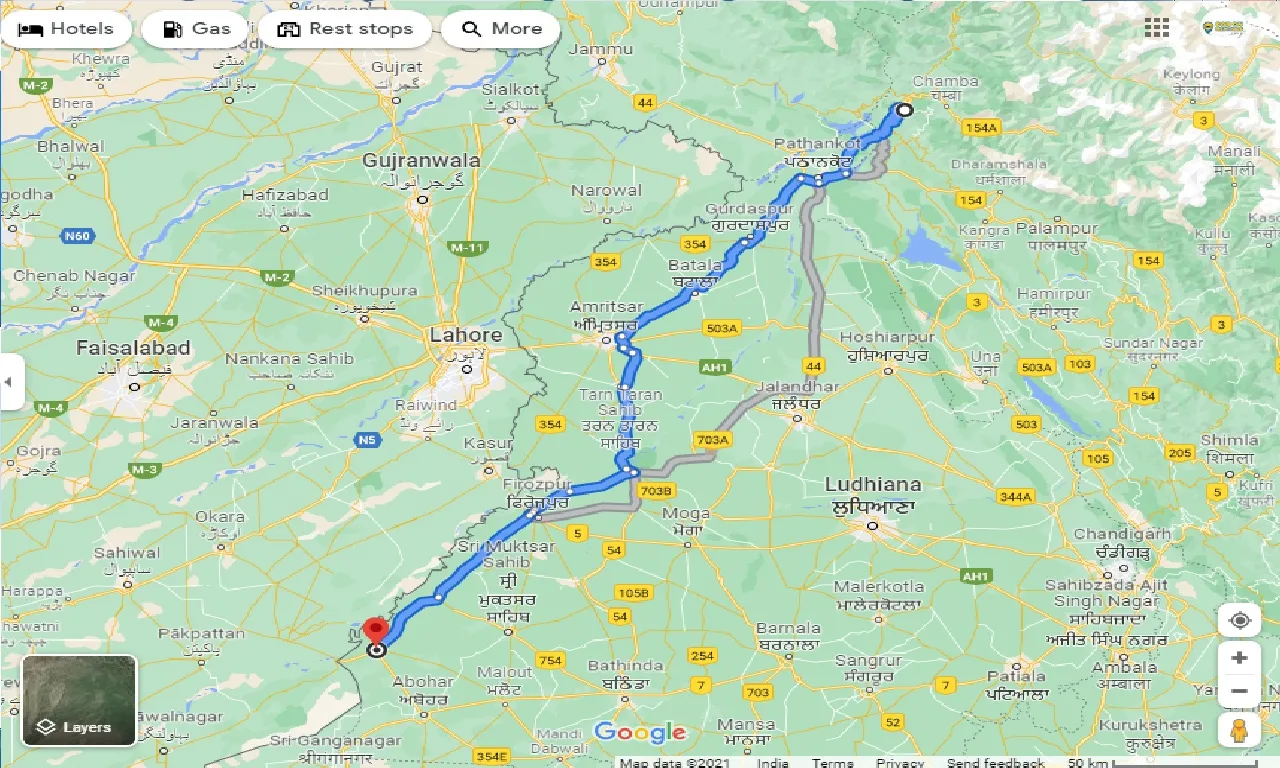 dalhousie-to-fazilka-one-way