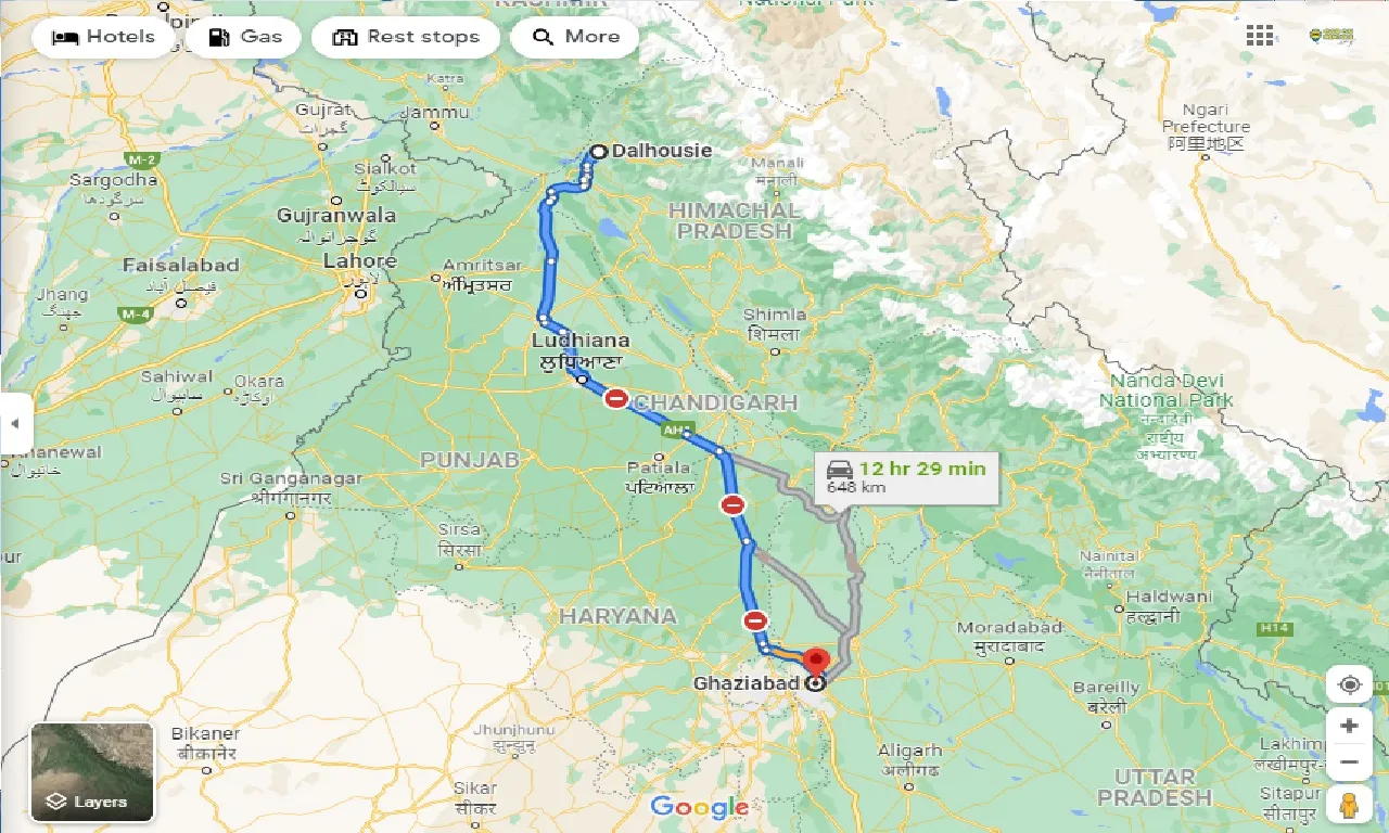 dalhousie-to-ghaziabad-one-way