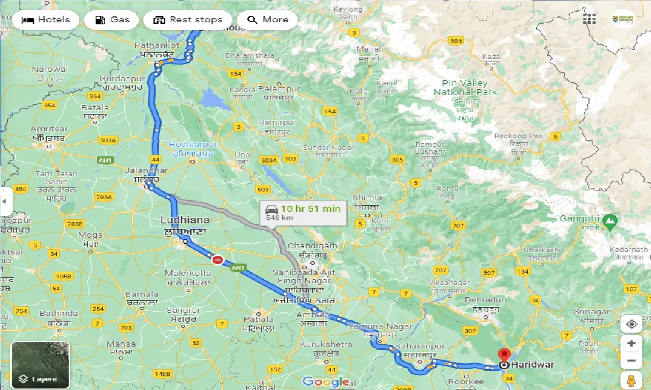 dalhousie-to-haridwar-one-way