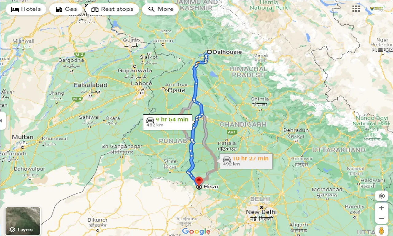 dalhousie-to-hisar-one-way
