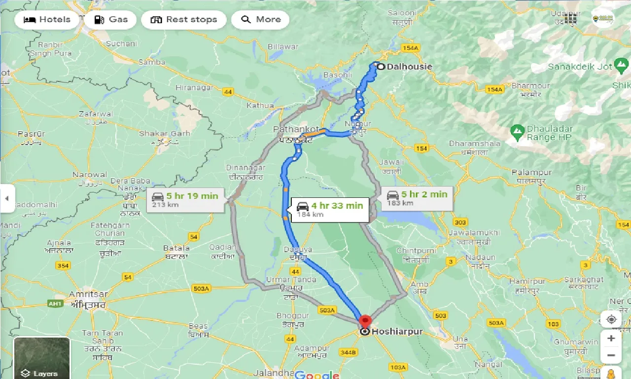 dalhousie-to-hoshiarpur-one-way