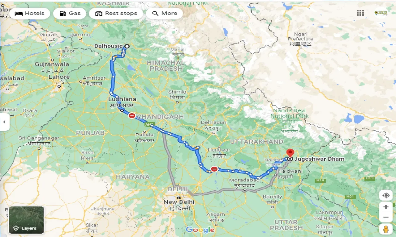 dalhousie-to-jageshwar-dham-one-way