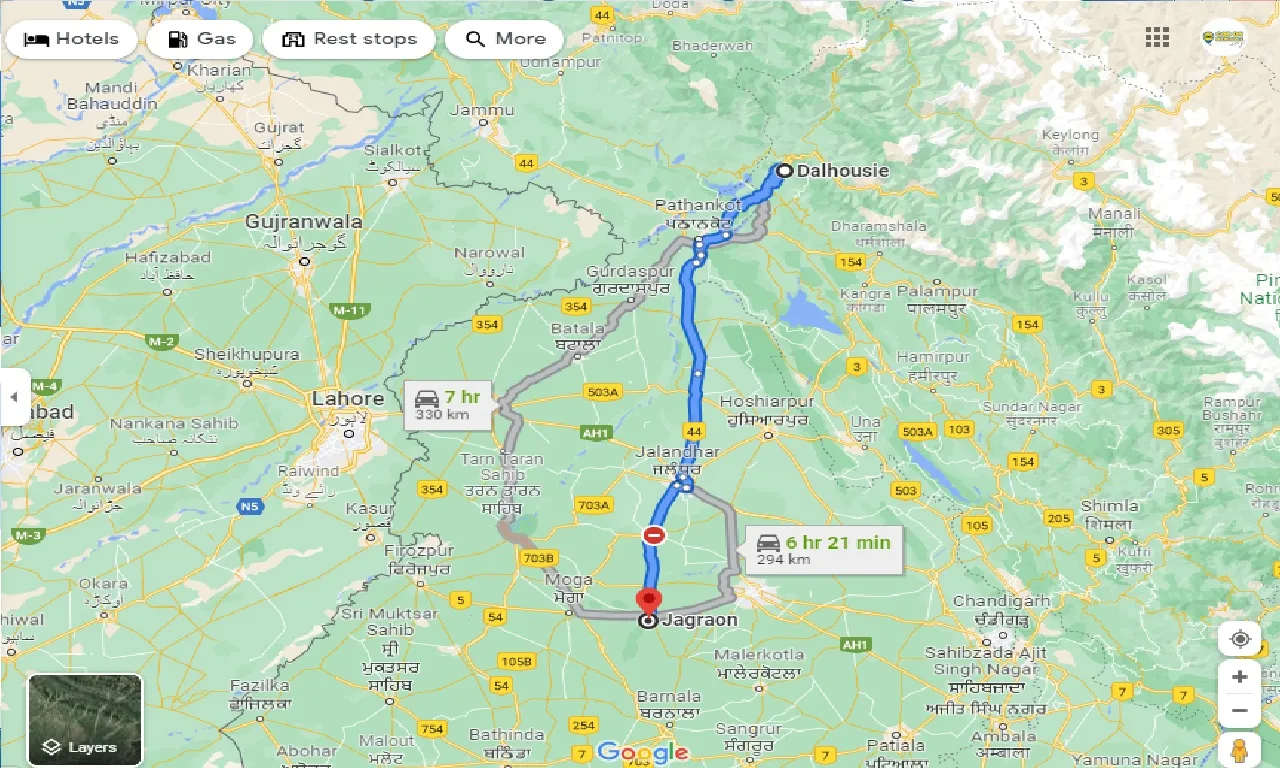 dalhousie-to-jagraon-taxi