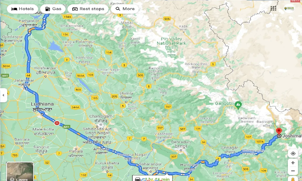 dalhousie-to-joshimath-one-way