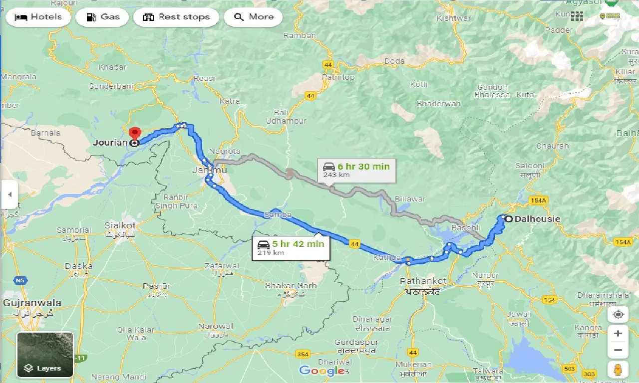 dalhousie-to-jourian-one-way