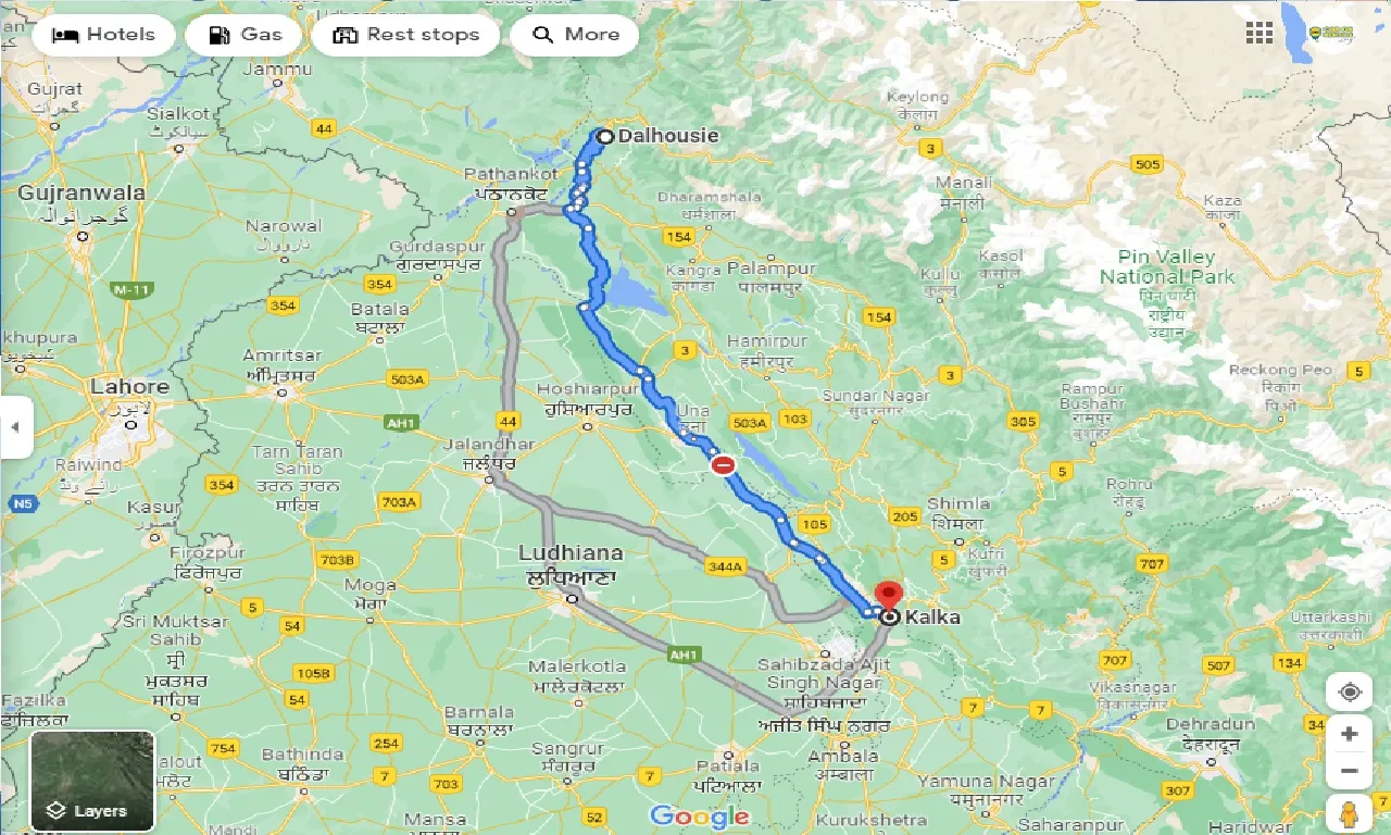 dalhousie-to-kalka-one-way
