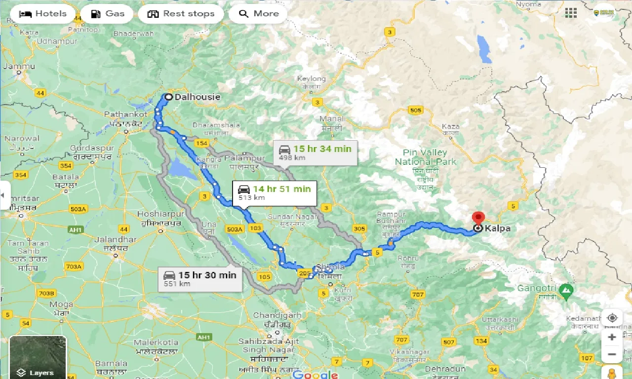 dalhousie-to-kalpa-one-way