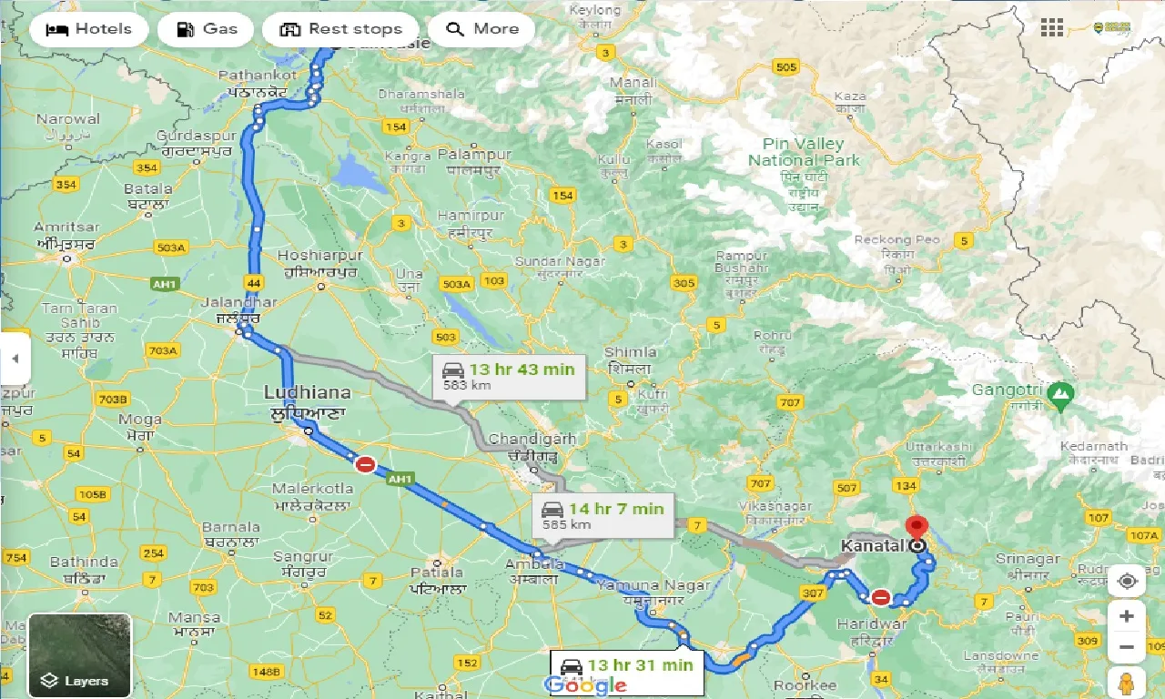 dalhousie-to-kanatal-one-way