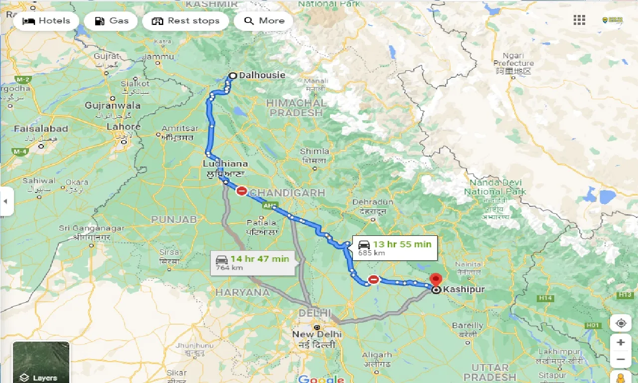 dalhousie-to-kashipur-taxi