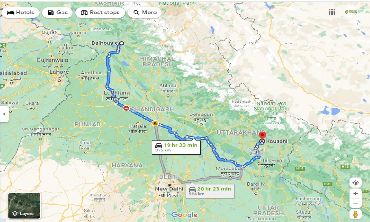 dalhousie-to-kausani-taxi